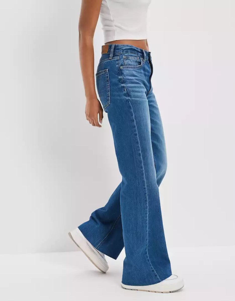 Jean American Eagle AE Dreamy Drape Low-Rise Baggy Flare Multicolore Femme | IDS-09853684